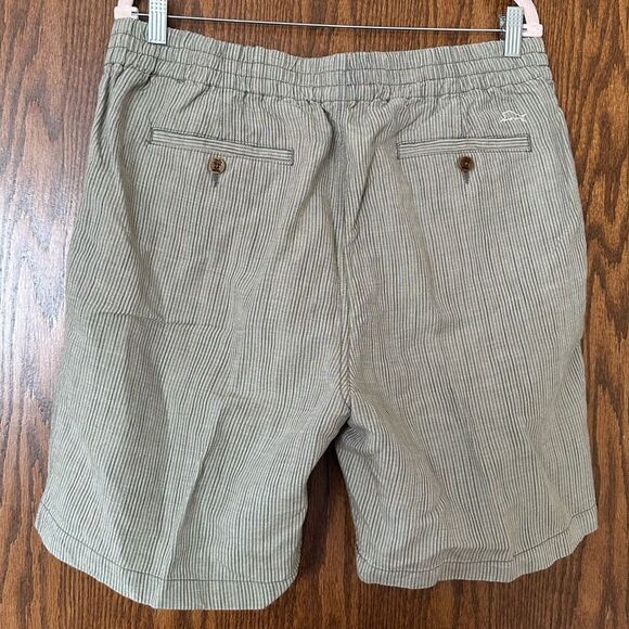 Tommy Bahama Striped Linen Tencel 8" inseam pull on short size L khaki shorts - Picture 6 of 6